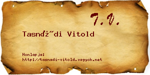 Tasnádi Vitold névjegykártya